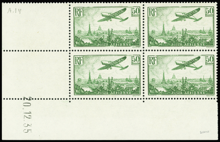 POSTE AERIENNE N°14 50f vert-jaune 20-12-35 neuf *