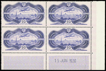 POSTE AERIENNE N°15 50f burelé 15 juin 1936 neuf *