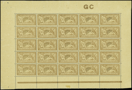 N°120a 50c Merson papier GC feuille de  25 timbres