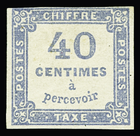 N°7a 40c outremer (1 marge courte) neuf * TB