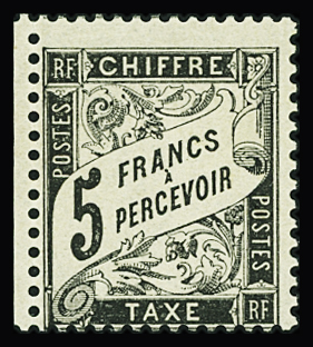 N°24 5f noir neuf *(trace de charnière très propre