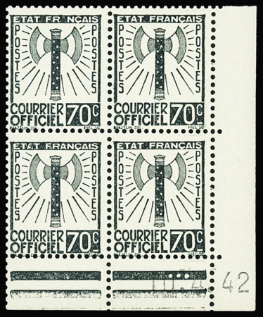 N°1/15 15 valeurs en blocs de 4 coins datés neuf *