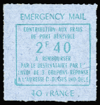 N°12b erreur 2f40 vert sur bleu pâle neuf ** TB