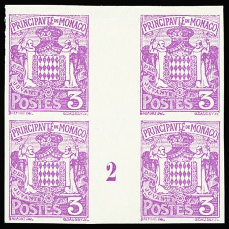 N°74A 3c lilas millésime 2 non dentelé nsg TB