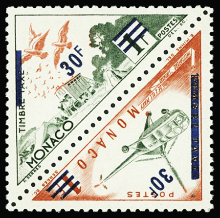 N°491A/B (Maury) 30f sur 1f pigeons et 30f sur 1f h