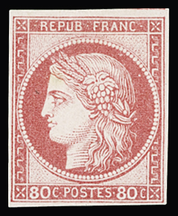 N°21 80c rose neuf * TB