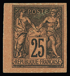 N°43 25c noir sur rouge neuf * TB