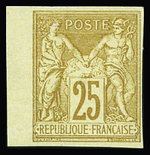 N°44 25c jaune-bistre neuf * TB