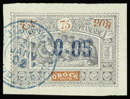 N°34 0,05 sur 75c obl TB