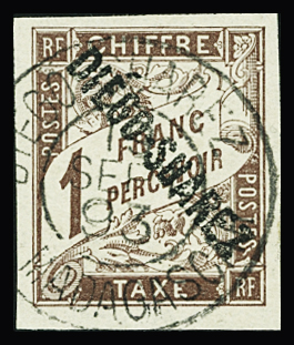 TAXE N°13 1f marron obl TB