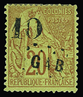 N°2 10 sur 20c brique sur vert neuf * TB