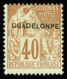 N°24c 40c GUADELONPE neuf * TB