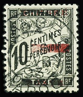 N°10 10c noir obl TB