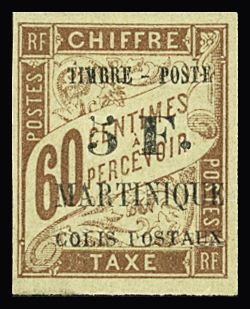 N°60 5f sur 60c brun neufs * TB