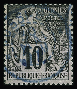 N°2B 5c sur 10c noir sur lilas obl TB