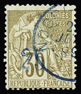 N°5B 25 sur 30c brun obl TB