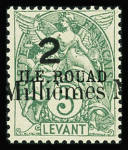 N°36A 2m sur 5c Blanc sur timbre de Rouad neufs **