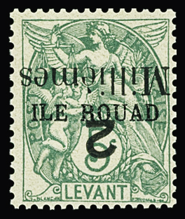 N°36Aa 2m/5c Blanc Ile Rouad surch renversée neufs
