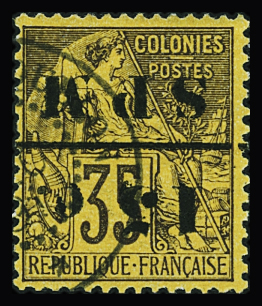 N°13a surcharge renversée obl TB