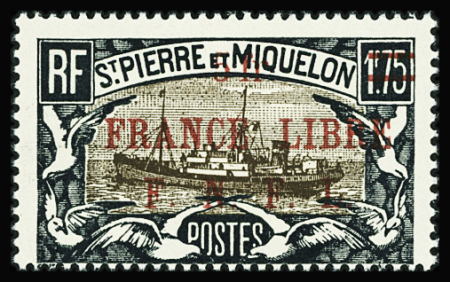 N°245B NON EMIS surcharge type différent en rouge