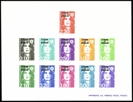 N°514/520 + 523/526 Marianne de Briat épreuve coll