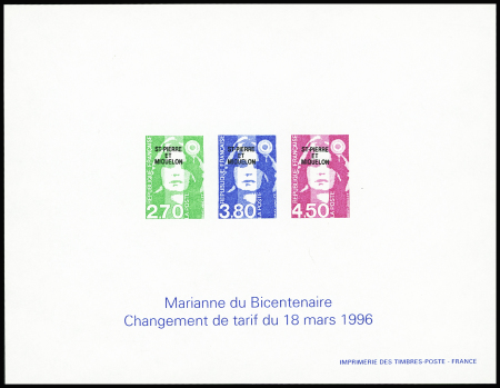 N°627 + 630/631 Marianne de Briat bloc gomme colle