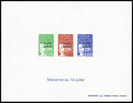 N°650/652 Marianne du 14 juillet épreuve collectiv