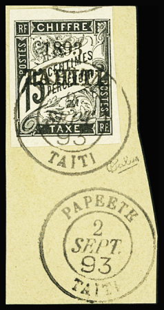 TAXE N°20 15c noir obl TB