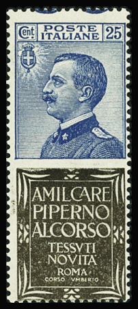 TIMBRES PUBLICITAIRES N°79 25c bleu et brun public