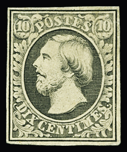 N°1 10c noir (signé Scheller) neuf * TB