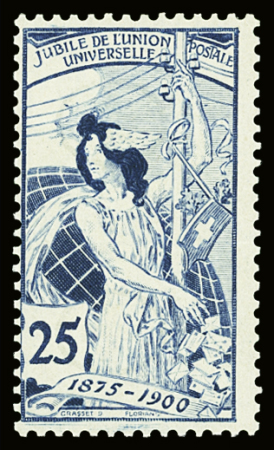 N°91 25c bleu gravure fine neuf ** TB