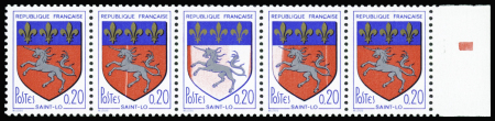 N°1510 20c Blason de Saint-Lô, variété couleur rouge