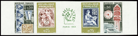 N°1417Aa Bande Philatec 1964, non dentelée, neuve **,