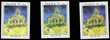 N°2054b 2,00 Van Gogh, variété couleur orange au lieu