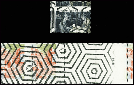 N°1321 85c Paul Cézanne, variété sans le noir et sans