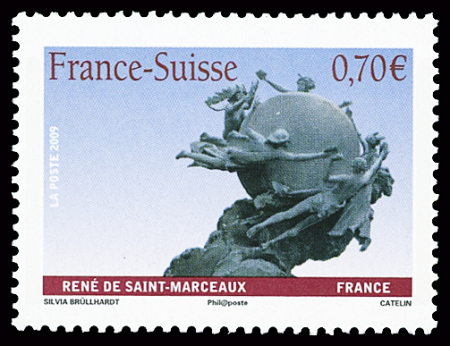 N°4393 70c René de Saint Marceaux, variété sans le