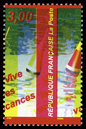N°3243 3f Vive les vacances, variété couleur jaune