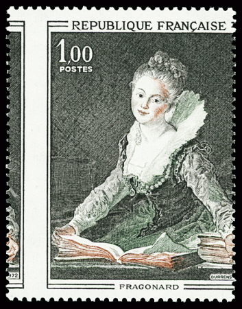 N°1702 1f Fragonard, variété piquage à cheval et couleur