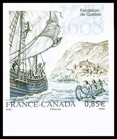 N°4182 0,85€ Fondation de Québec, variété décalage