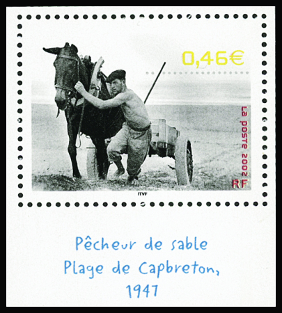 N°3519 0,46€ Pêcheur de sable, variété 1 couleur absente