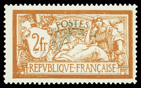 N°145f 2f orange et vert-bleu Merson, variété centre