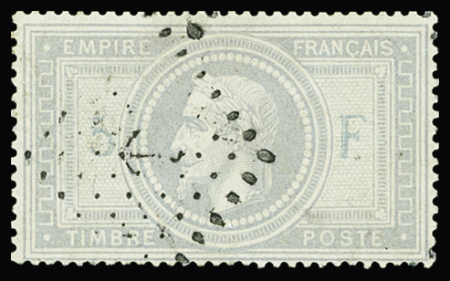 N°33 5f violet-gris, obl. ancre,  TTB. Signé A.Brun,