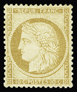 N°36 10c bistre jaune, neuf *, TB. Signé Calves