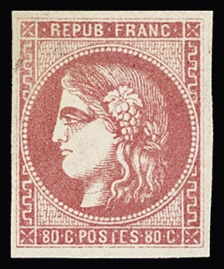 N°49 80c rose, neuf *, TB. Signé Calves