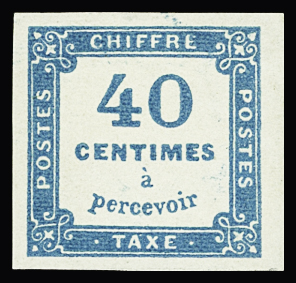 N°7 40c bleu, neuf **, TTB. Signé A.Brun