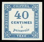 N°7 40c bleu, neuf **, TTB. Signé A.Brun