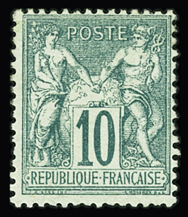 N°65 10c vert (I), neuf *, TB