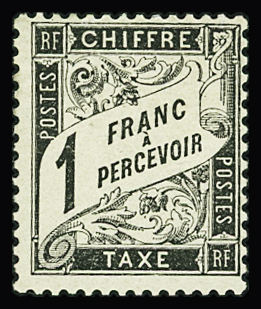 N°22 1f noir, neuf *, très frais, TB