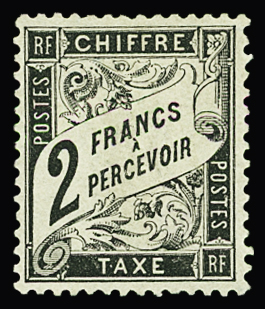 N°23 2f noir, neuf sans gomme, TB, rare