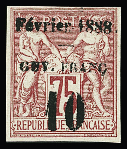 N°9a 10c. s. 75 c. rose, neuf *, TTB. Signé Calves